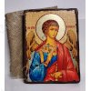 Икона на деревянном бруске с подвесом "Ангел-Хранитель" 21/28/4 см в джутовом мешке