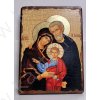 Икона на деревянном бруске с подвесом "Святое семейство" 17/23/3 см в джутовом мешке