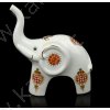Souvenir ceramica "Elefantino" con decorazioni 14 x 11,5 x 6 cm