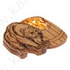 Calamita in legno con ambra "Orso" 5,5x6cm