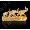 Souvenir "Famigiola di elefanti su tronco" oro 12 x 23 x 5,5 cm