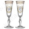 Набор бокалов для шампанского 2 шт 200 мл "Свадебная пара" 1224 -ДЗ "Голуби" подарочный