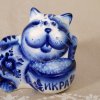 Souvenir in ceramica "Gatto con caviale" 8,5x10cm
