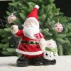 Souvenir di ceramica "Babbo Natale con pupazzo di neve" 25x18x10cm