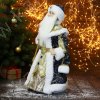 Babbo Natale "In pelliccia blu e con cinturino, con bastone" 30x50 cm