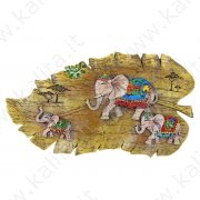 Quadro decorativo "Elefanti" 35x19x2 cm