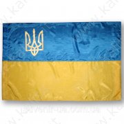 Флаг "Украина" с гербом (П6т) полистер 135см/90см