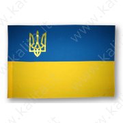 Флаг "Украина" с гербом (П5ат) атлас 105см/70см