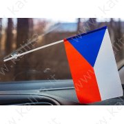 Флаг в машину "Чехия" 14х23 см на присоске