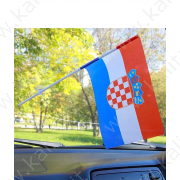 Флаг в машину "Хорватия" 14х23 см на присоске