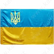Флаг "Украина" с гербом (П7Ат) атлас 150х100