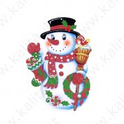 Плакат "Снеговик в красном шарфе" блеск 19*29 см