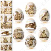 Декоративная пасхальная плёнка "Кролики", 7 различных мотивов
