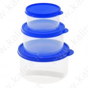Набор контейнеров пищевых 3 шт 0,15; 0,3; 0,5 л  круглый , цвет синий