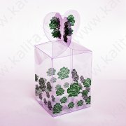 Коробка сборная пластик "Розы зеленые" 7 х 7 х 17 см