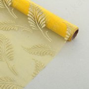 Органза с рисунком Лист желтая 48 см х 4,5 м