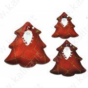 Тарелки в форме ёлки красные-Дед Мороз (3 шт.)