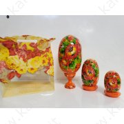 Uovo-Matrioska 3 unità (14,5 cm) in pacco da regalo