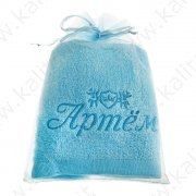 Asciugamano con scritta "Artem" 100% cotone 32*70 cm
