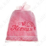 Asciugamano con scritta "Ksenia" 100% cotone 32*70 cm