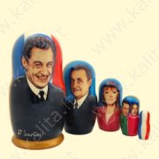 Matrioska "Presidente Sarkozy" 5 unità (18 cm)
