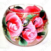Вазочка-подсвечник "Розовые розы" 7708 (D-100)