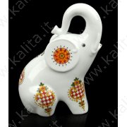 Souvenir ceramica "Elefantino" con decorazioni 16,3 x 10,5 x 7 cm