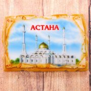 Магнит в форме фрески "Астана. Мечеть Нур Астана", 8*5 см