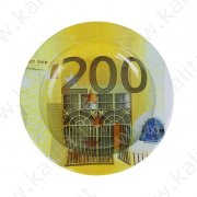 Posacenere rotondo "Valuta. 200 euro" 2*13 cm metallo