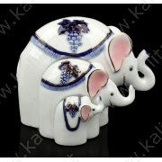 Сувенир керамика "Слоны, кисть винограда на попоне" набор 3 шт, 11,5x14,5x8 см.
