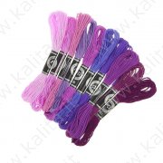 Набор никток для вышивания мулине "Спектр фиолетовый" 8 м 10 шт, микс