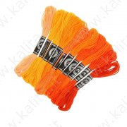 Набор никток для вышивания мулине "Спектр оранжевый" 8 м 10 шт, микс