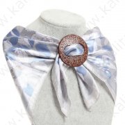 Пуговица для платка "Матовая дизайн" круг, цвет шоколадный в серебре