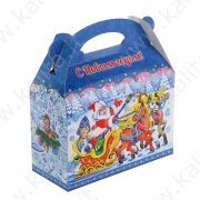 Подарочная коробка "Дед мороз и Снегурочка", сборная, 22 х 9.8 х 24 см