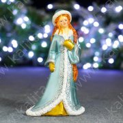 Figura "La fanciulla delle nevi con i guanti dorati" 9,5x6,5x15 cm