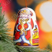 Сувенир-колокольчик "Дед Мороз", керамика 9 см
