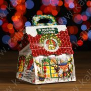 Подарочная коробка "Домик малый "Санта", 12 х 12 х 16,8 см