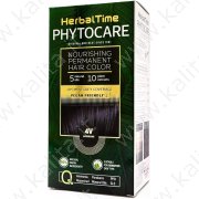 Краска для волос питательная без аммиака 4V Баклажан "Herbal Time Phytocare"