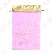 Мешочек из органзы "Сладкий подарок" ярко розовый 20*30 см