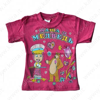 Maglietta "Masha e Orso" taglia 92/98 colore rosa