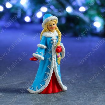 Figura "La fanciulla delle nevi con i guanti rossi" 7x5x14cm