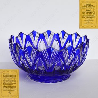 Салатница "Лотос" "Caezar crystal bohemiae" (цвет сине-белый)