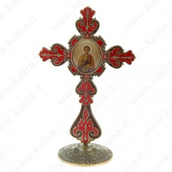 Крест на подставке с иконой "Великомученик и Целитель Пантелеимон"