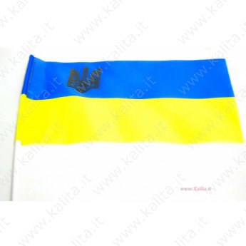 Флажок ср. "Украина" с гербом (П3Ат) атласный 23см*15см