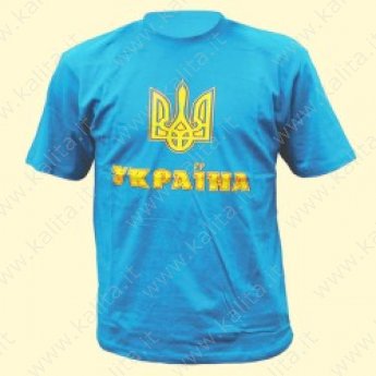 Футболка "Україна" бирюзовая, 100%-хлопок размер М