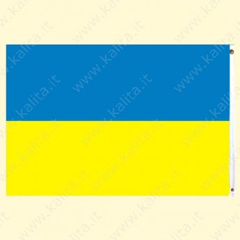 Bandiera "Ukraina" , 90x150 cm, con due occhielli (anelli)