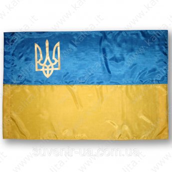 Флаг "Украина" с гербом (П6т) полистер 135см/90см