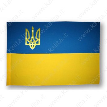 Флаг "Украина" с гербом (П5ат) атлас 105см/70см