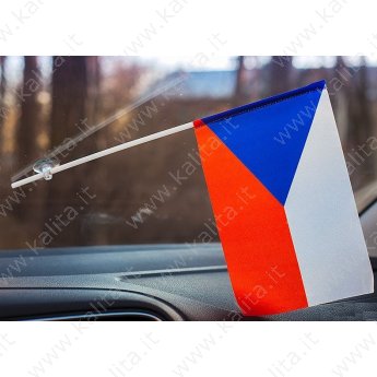 Bandiera per auto "Repubblica Ceca" 14x23 cm