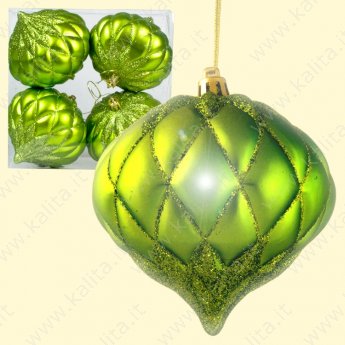 Set di decorazioni per l'albero di Natale 4pz "Cupole" verdi 10cm